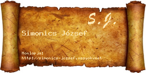 Simonics József névjegykártya