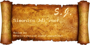 Simonics József névjegykártya