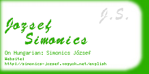 jozsef simonics business card