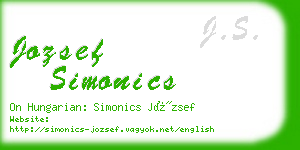 jozsef simonics business card